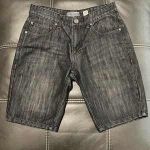 Men’s INC Brand Marbled Black Denim Shorts Size 30 Waist